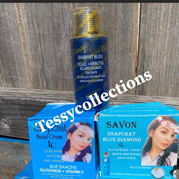 Lait Snapchat diamant blue set.3pcsface cream, cleanser and...